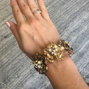 Gold and Crystal Flower Bracelet